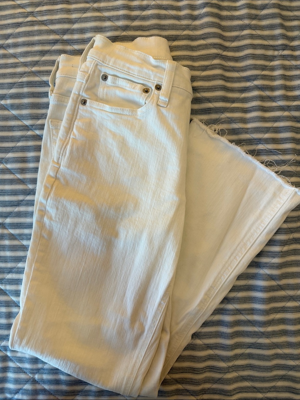 J. Crew White Mid Rise Flare Crop Jeans - Picture 3 of 4